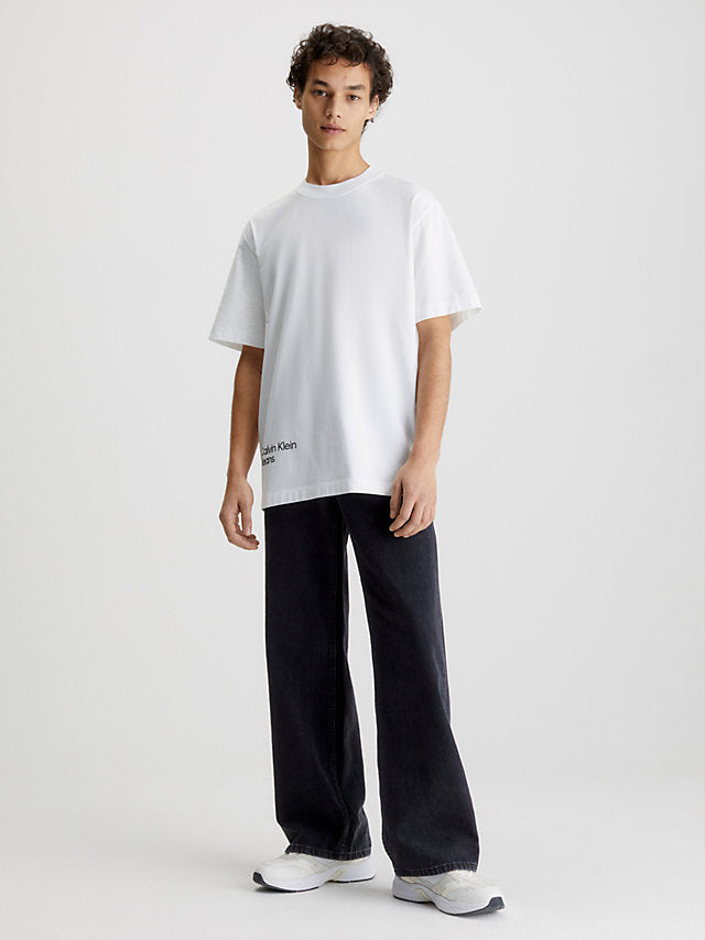 Calvin Klein bijela muška majica sa okruglim izrezom-[SKU]