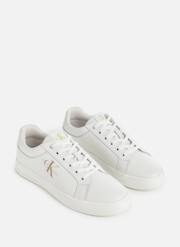 Calvin Klein bijele muške patike s kontrastnim detaljima-[SKU]