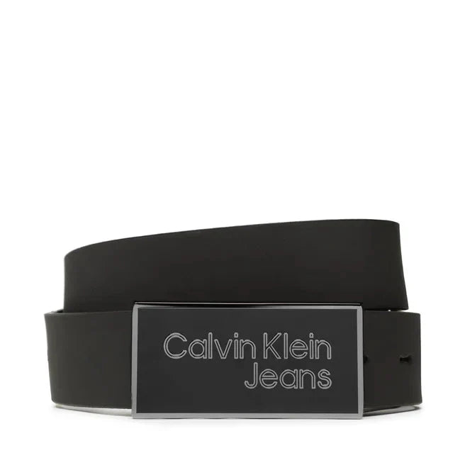 Calvin Klein crni muški kaiš sa metalnom kopčom-[SKU]