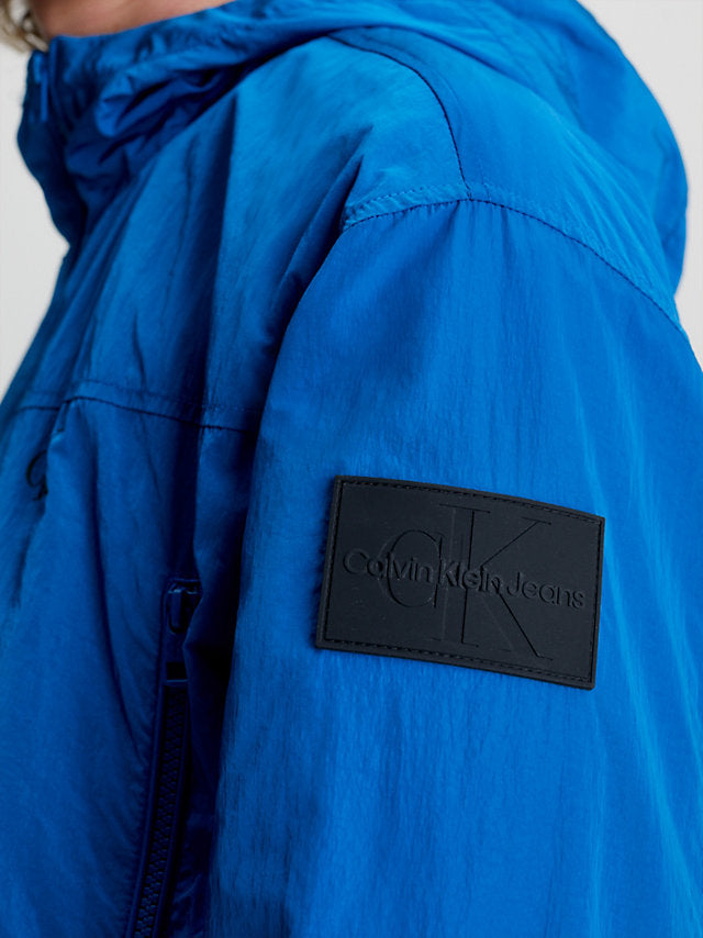 Calvin Klein plava muška jakna s kapuljačom i džepovima-[SKU]