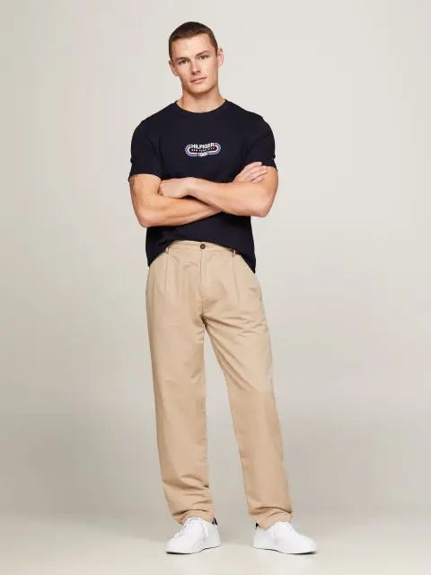 Tommy Hilfiger plava muška majica s okruglim ovratnikom-[SKU]