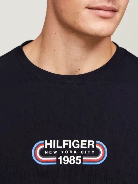 Tommy Hilfiger plava muška majica s okruglim ovratnikom-[SKU]