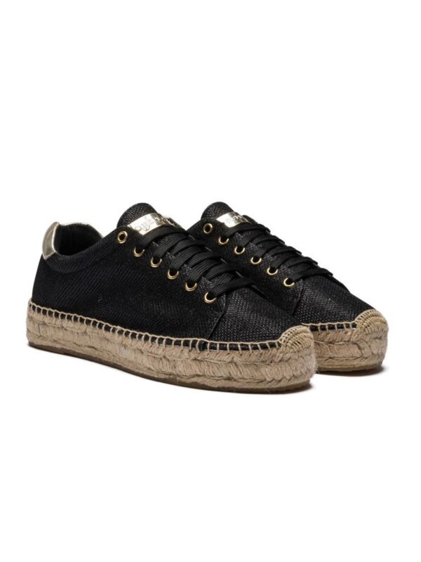 Replay crne ženske espadrile sa zlatnim detaljima-[SKU]