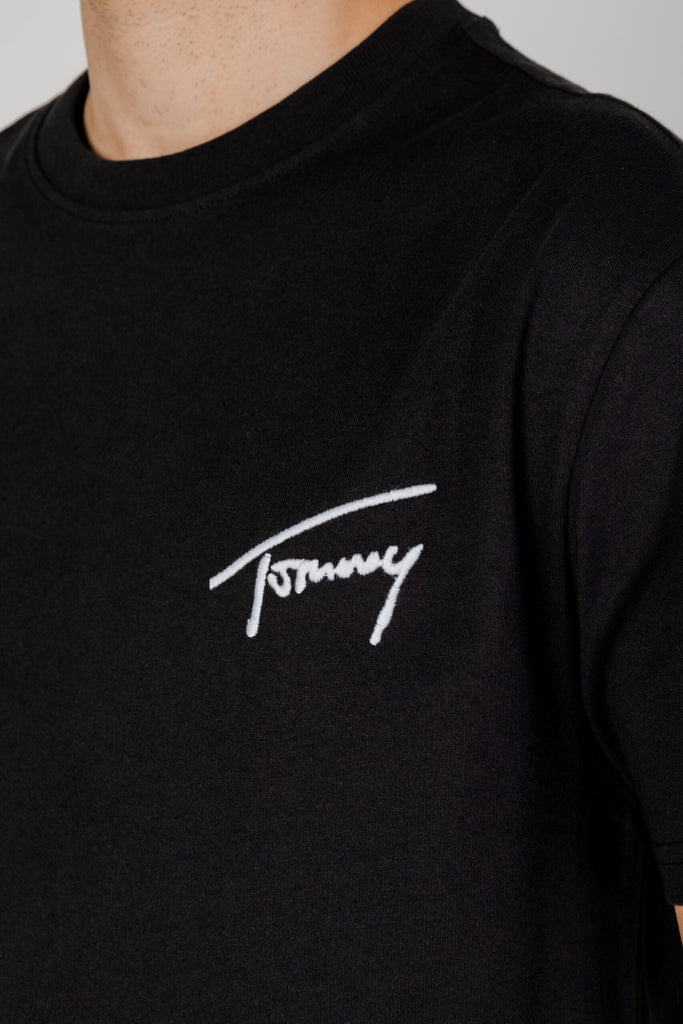 Tommy Hilfiger crna muška majica s okruglim ovratnikom-[SKU]