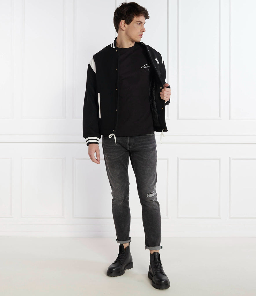 Tommy Hilfiger crna muška majica s okruglim ovratnikom-[SKU]