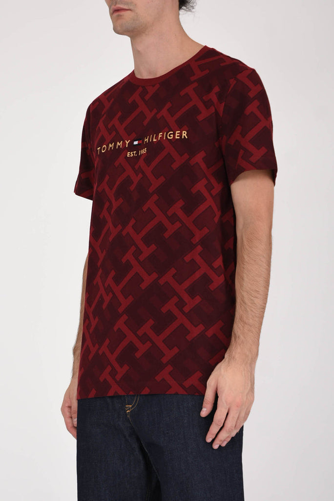 Tommy Hilfiger crvena muška majica s uzorkom monograma-[SKU]