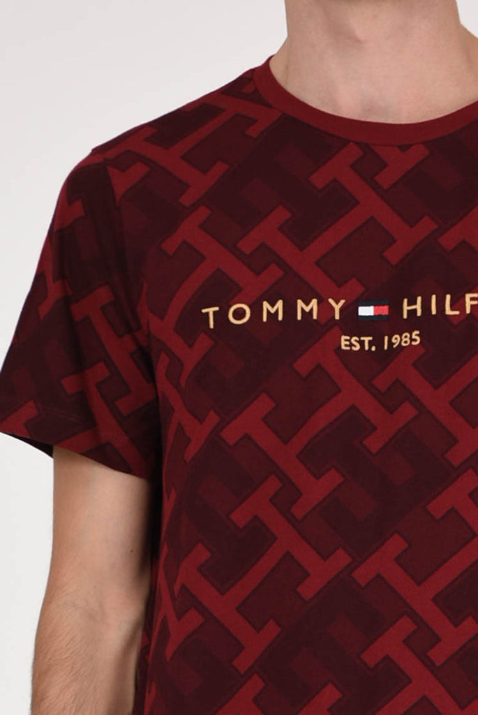 Tommy Hilfiger crvena muška majica s uzorkom monograma-[SKU]