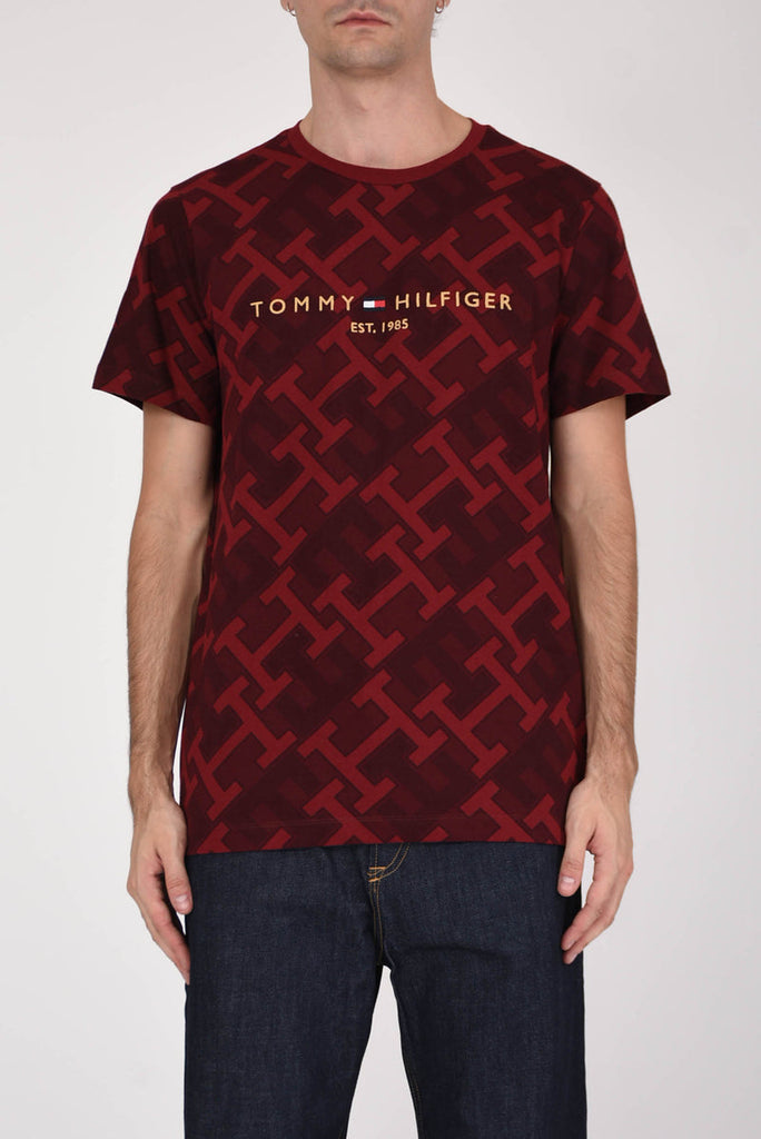 Tommy Hilfiger crvena muška majica s uzorkom monograma-[SKU]