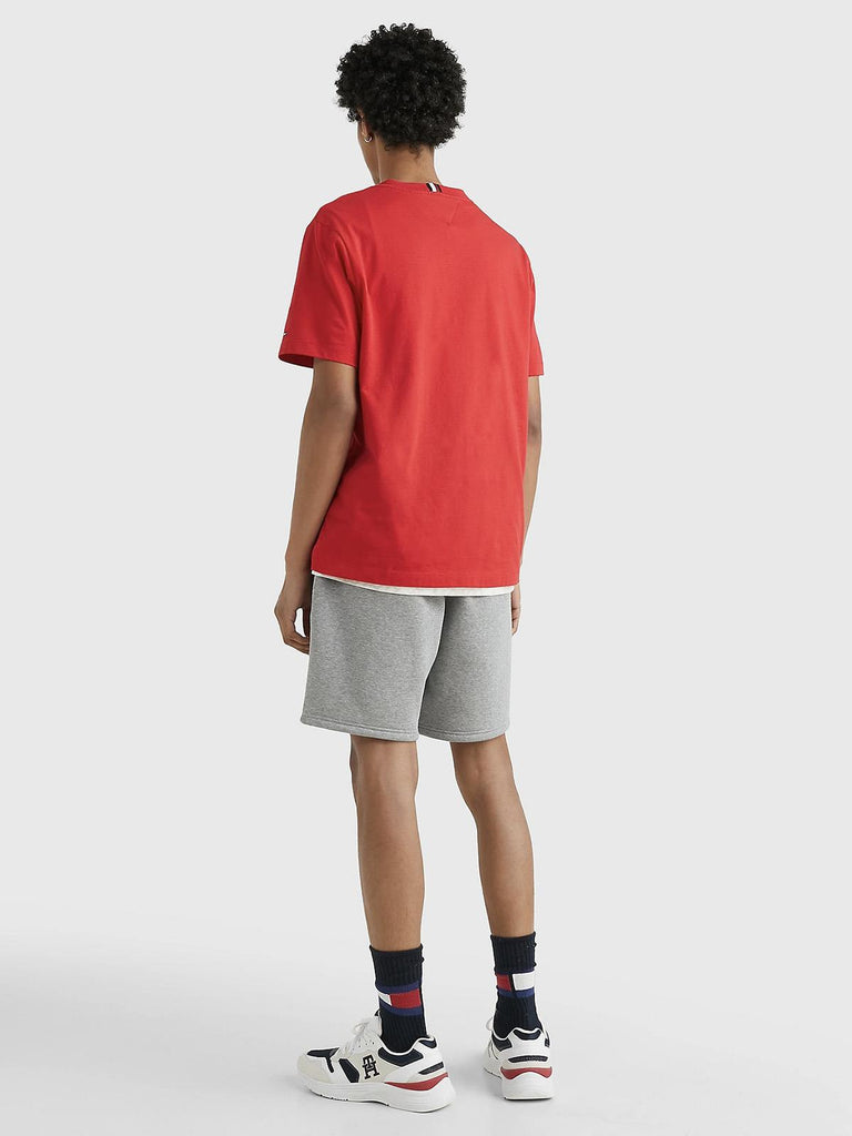 Tommy Hilfiger crvena muška majica s bijelim rubom-[SKU]