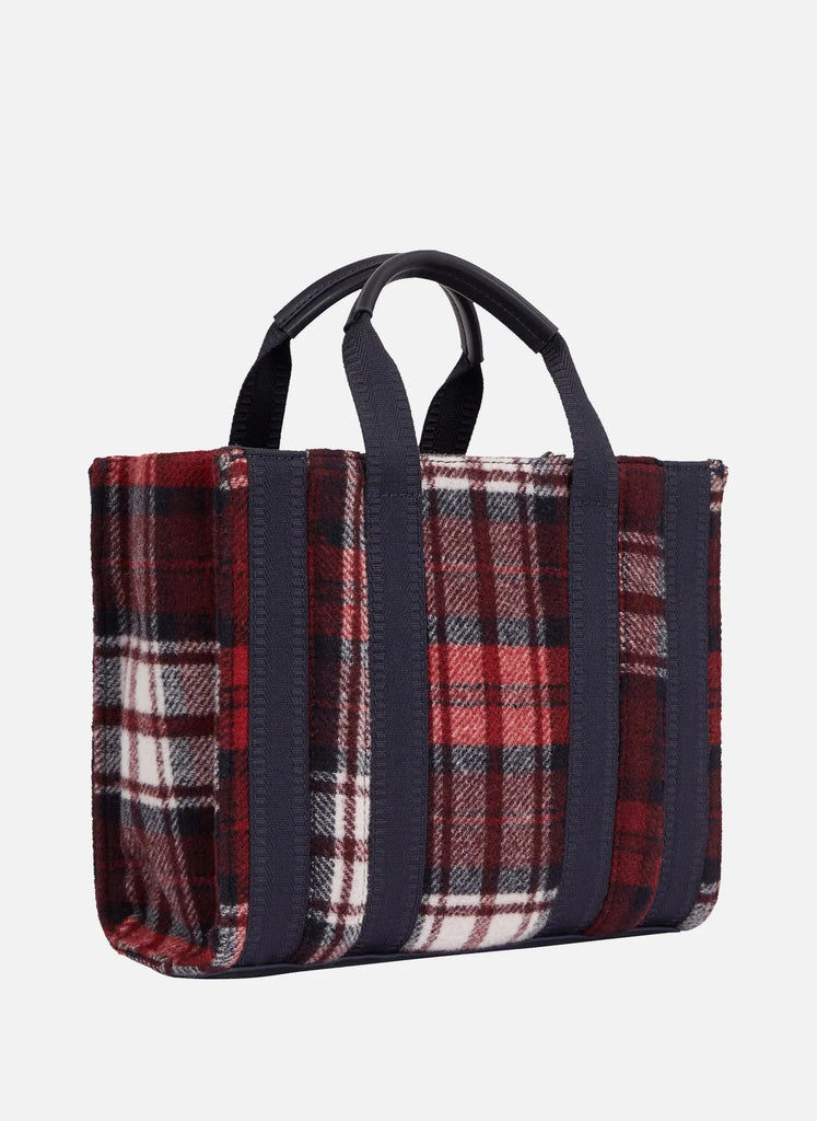 Tommy Hilfiger crvena ženska torba s kariranim uzorkom-[SKU]