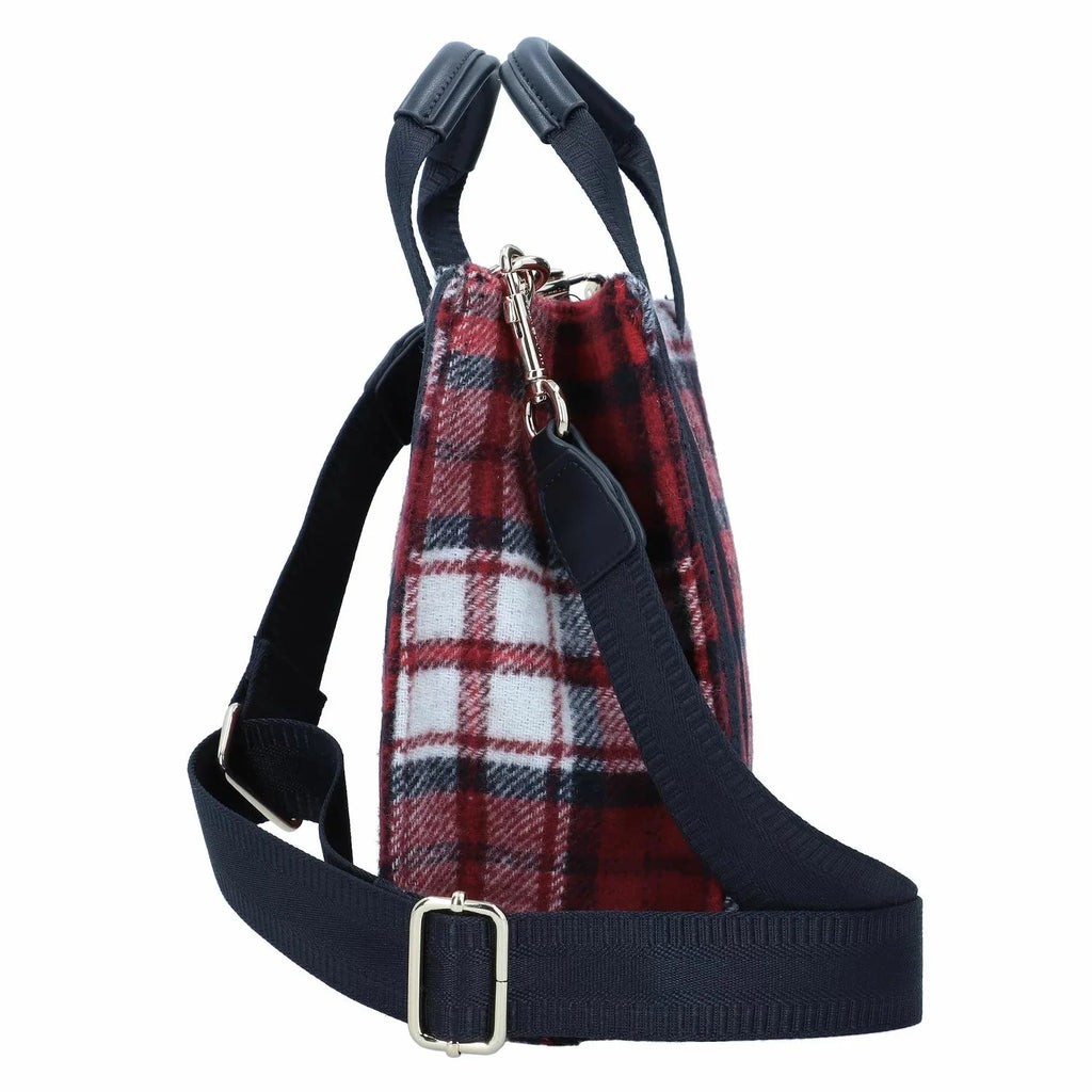 Tommy Hilfiger crvena ženska torba s kariranim uzorkom-[SKU]