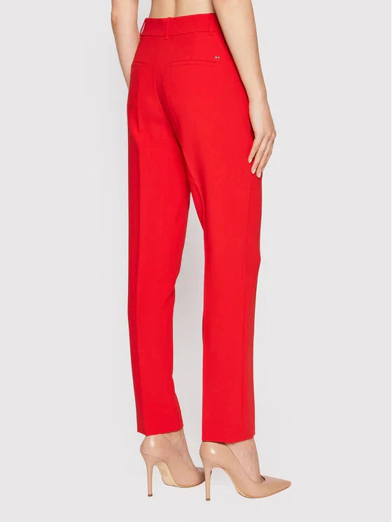 Tommy Hilfiger crvene ženske pantalone visokog struka-[SKU]
