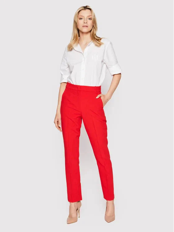 Tommy Hilfiger crvene ženske pantalone visokog struka-[SKU]
