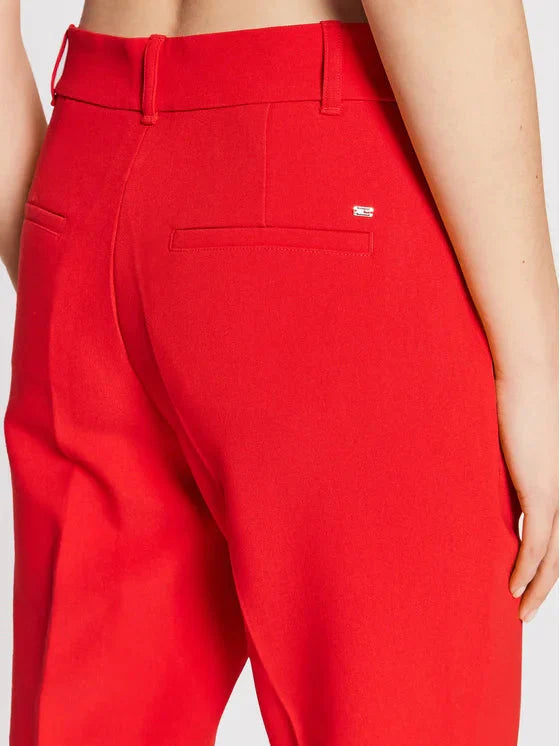 Tommy Hilfiger crvene ženske pantalone visokog struka-[SKU]