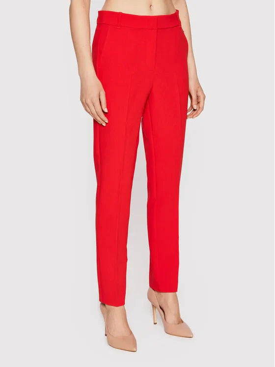 Tommy Hilfiger crvene ženske pantalone visokog struka-[SKU]