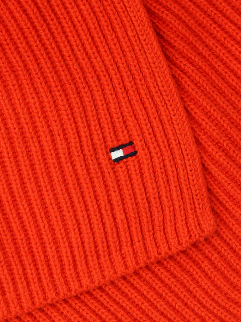 Tommy Hilfiger crveni muški šal s rebrastim pletenjem-[SKU]