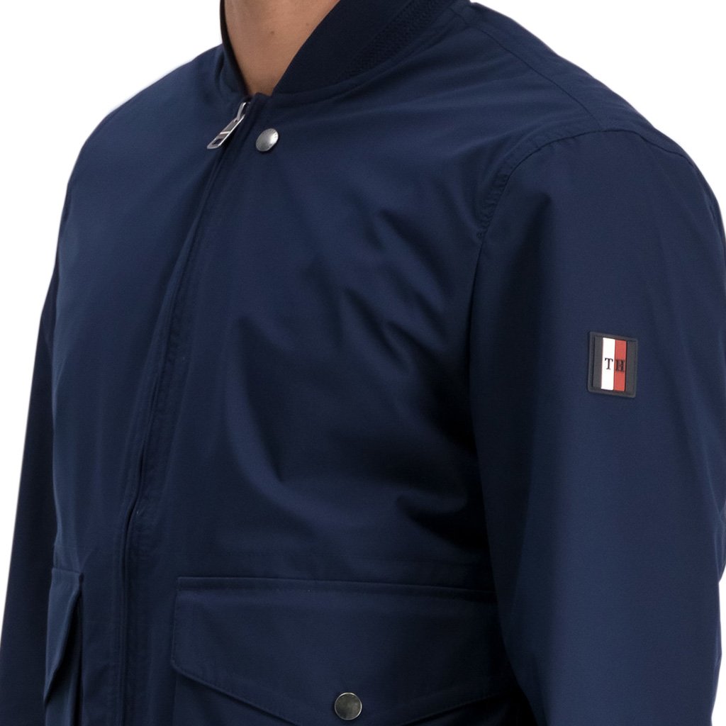Tommy Hilfiger plava muška jakna s džepovima-[SKU]