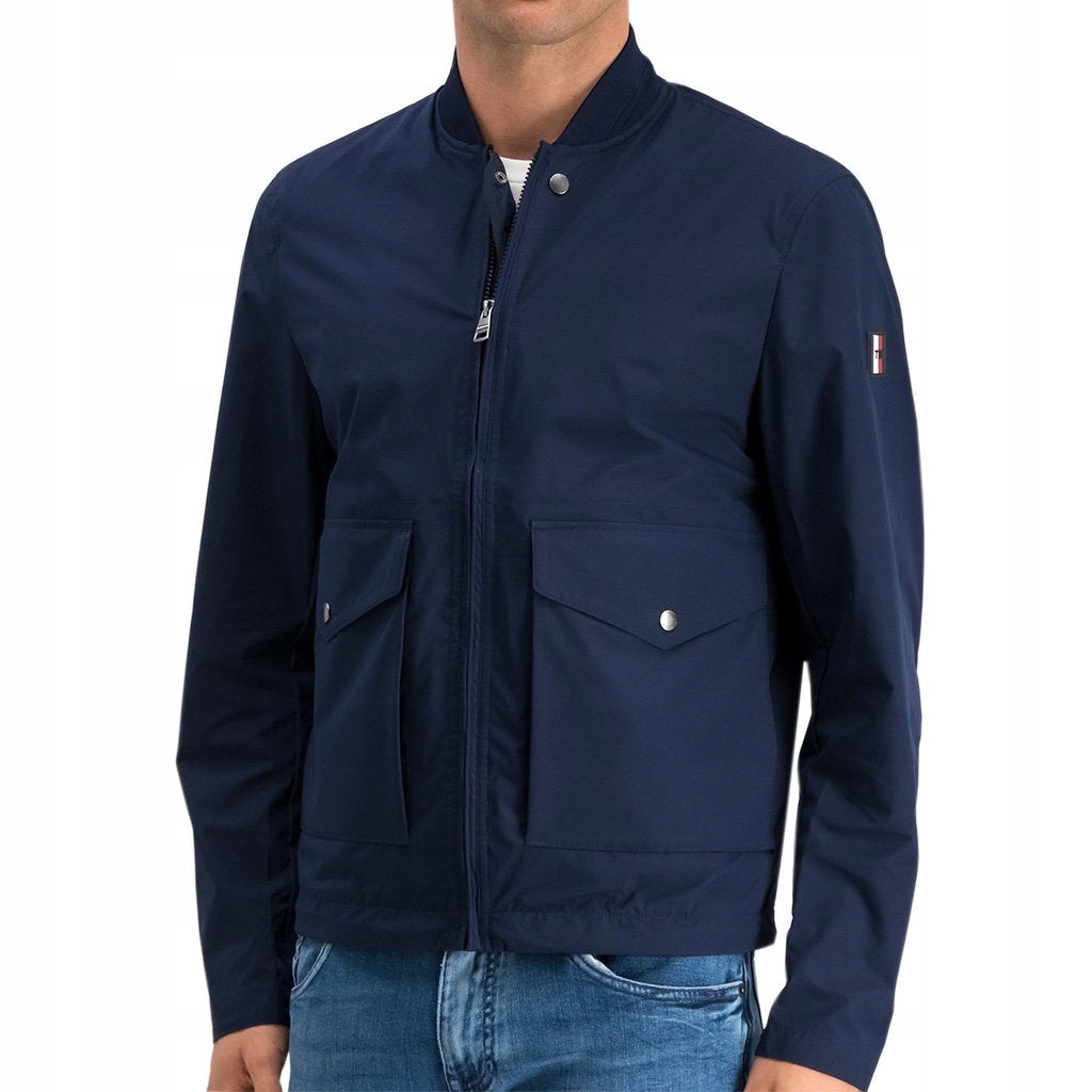 Tommy Hilfiger plava muška jakna s džepovima-[SKU]
