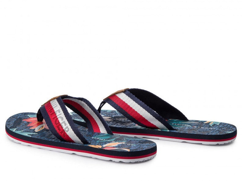 Tommy Hilfiger plave muške japanke s tropskim uzorkom-[SKU]