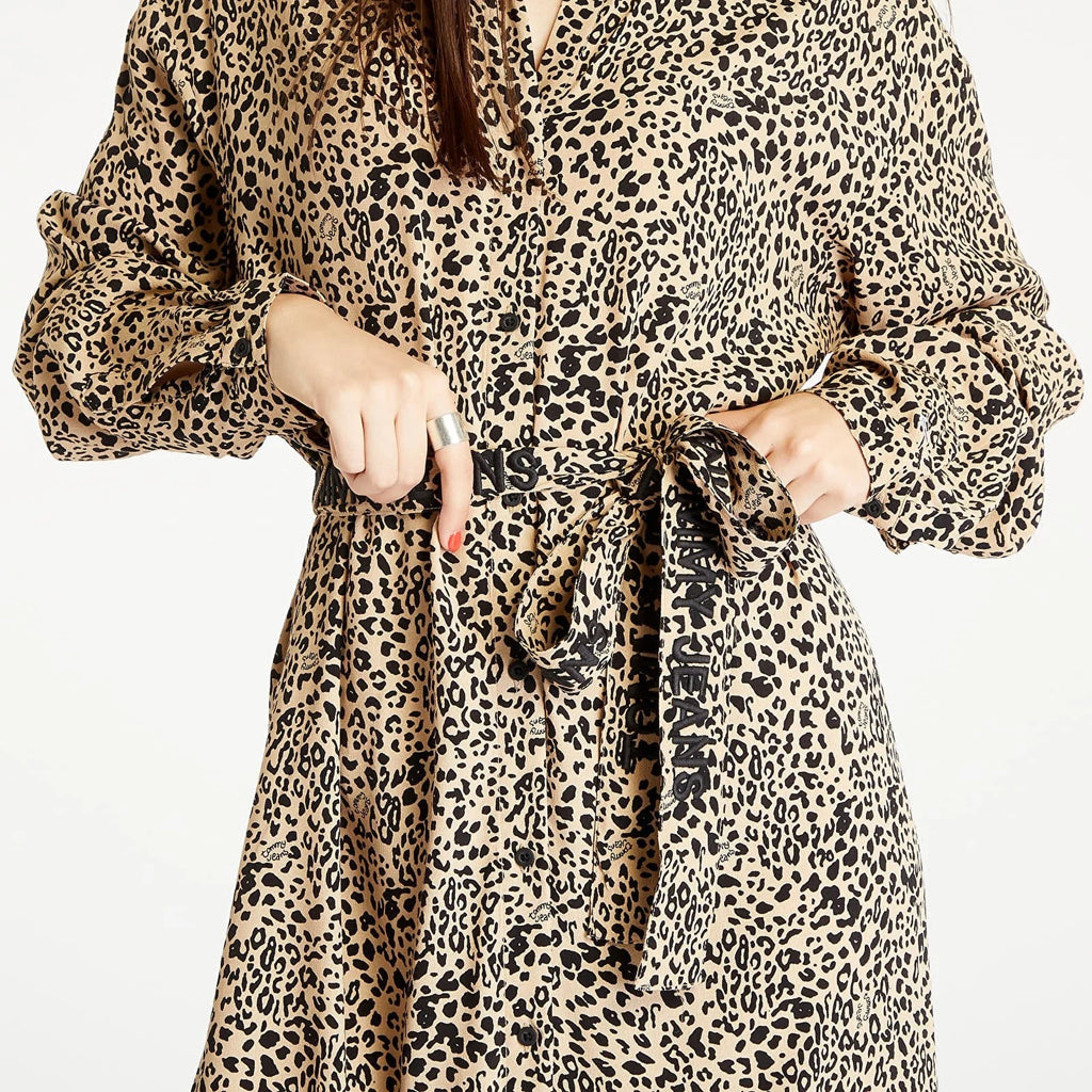 Tommy Hilfiger smeđa ženska haljina s leopard uzorkom-[SKU]
