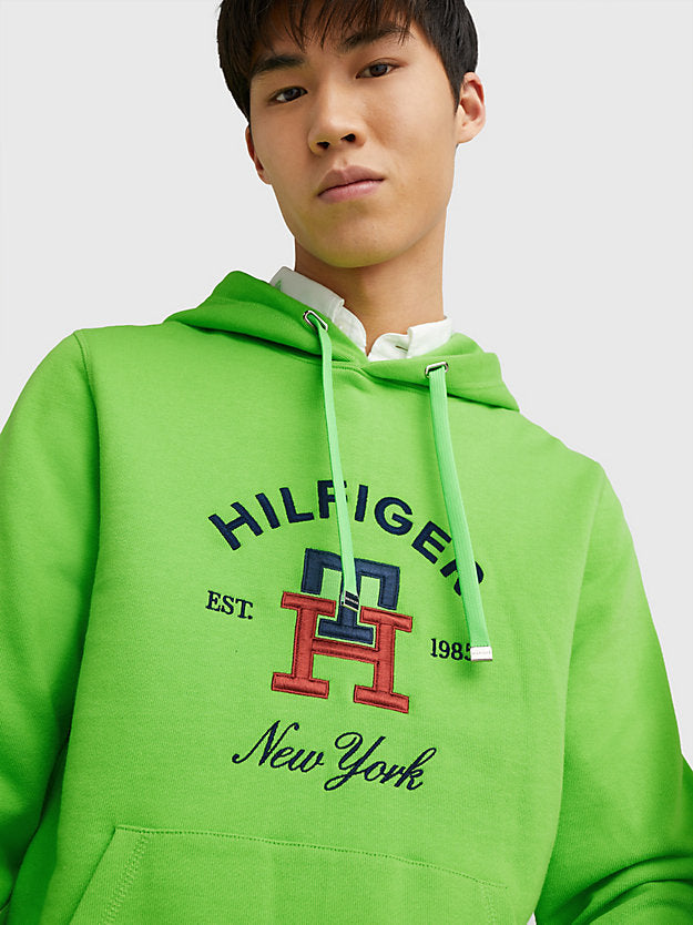 Tommy Hilfiger zelena muška dukserica s kapuljačom-[SKU]