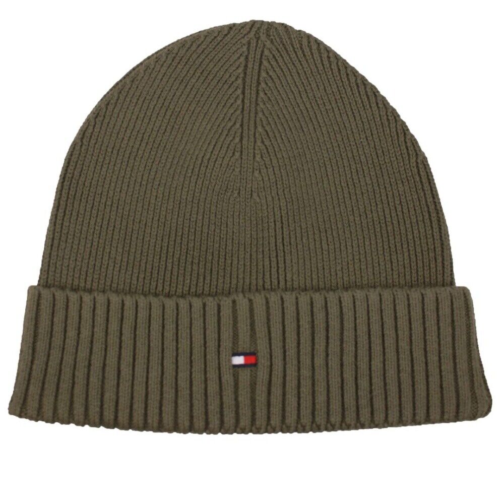 Tommy Hilfiger zelena muška kapa sa rebrastim pletenjem-[SKU]