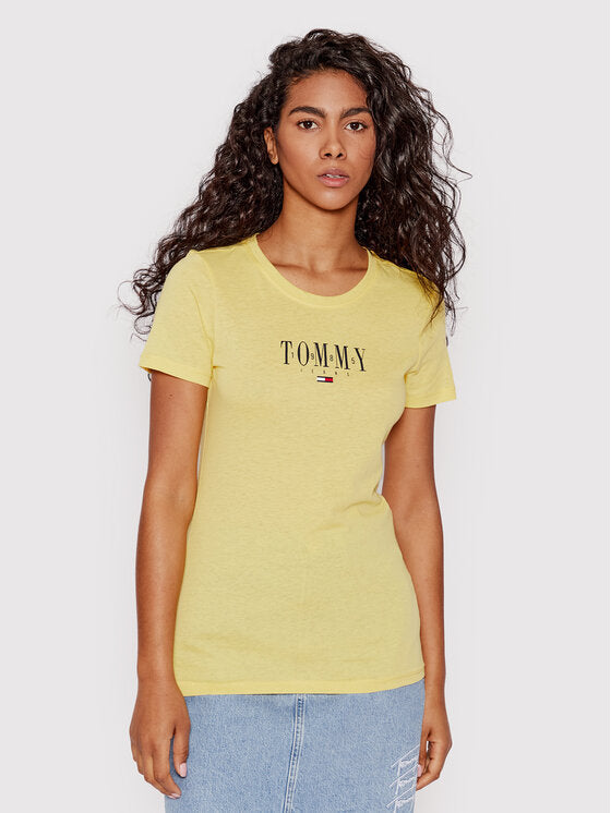 Tommy Hilfiger žuta ženska majica s okruglim izrezom-[SKU]