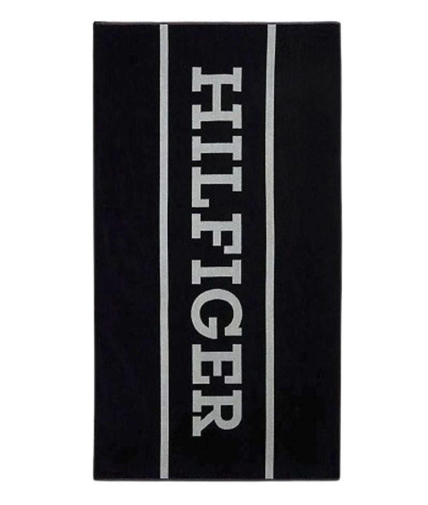 Tommy Hilfiger plavi peškir sa velikim prugama-[SKU]